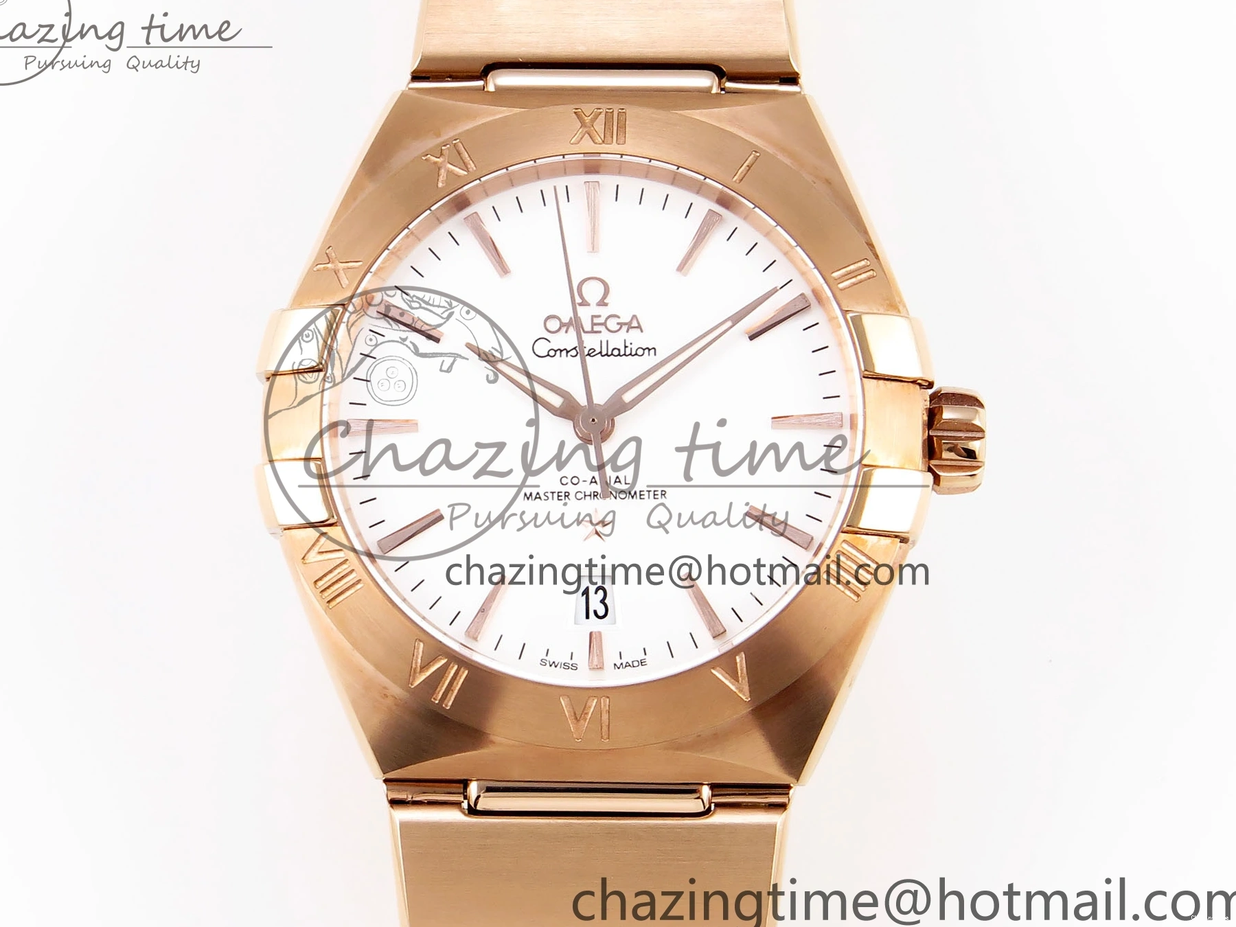 0202 DailyWear Constellation 39mm RG ASWF 1:1 Best Edition White Dial on RG Bracelet A 7781